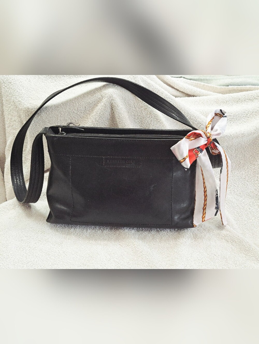 Kenneth Cole Black Leather Shoulder Bag